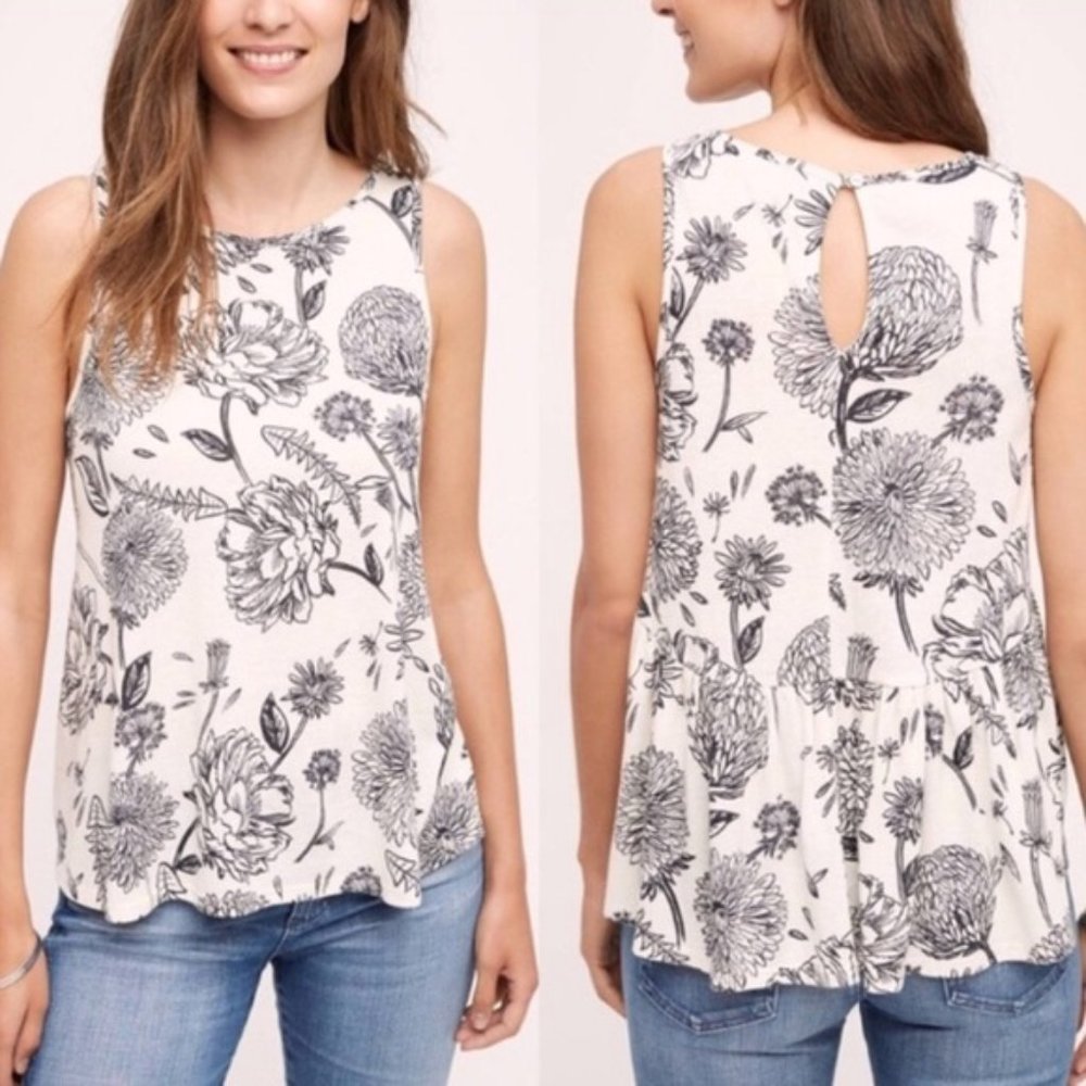 NWOT Anthro Postmark floral swing tank size M